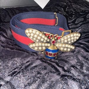Gucci Pearly bee sylvie web belt